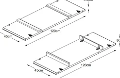 Bubbel iläggsskiva 45 x 120 cm oljad ek