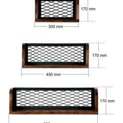 Buster vägghylla - Valnöt/svart