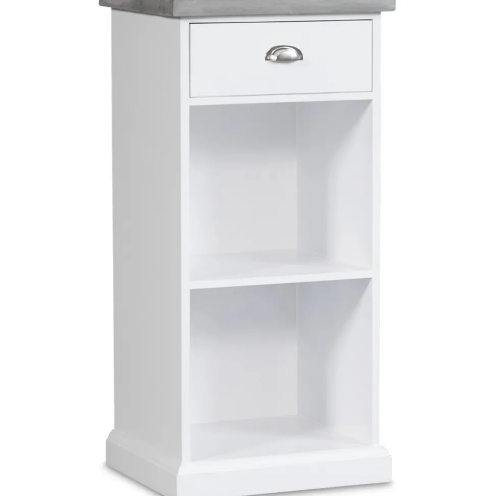 Byrå hugo med 1 låda och förvaring - Vit/cement