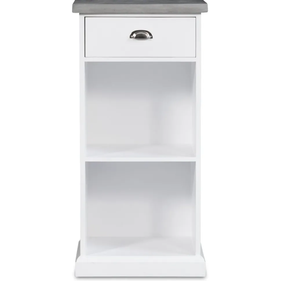 Byrå hugo med 1 låda och förvaring - Vit/cement