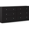 Byrå svart 6 lådor 143 cm bred + Fläckborttagare för möbler
