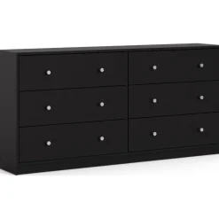 Byrå svart 6 lådor 143 cm bred + Fläckborttagare för möbler