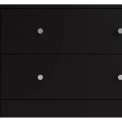 Byrå svart 6 lådor 143 cm bred + Möbeltassar