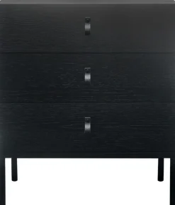 Byrå svart ekfaner 70 cm bred och 85 cm hög