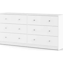 Byrå vit med 6 lådor 143 cm bred + Textilrengöring för möbler