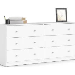 Byrå vit med 6 lådor 143 cm bred + Textilrengöring för möbler