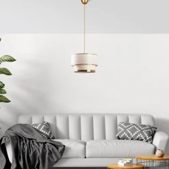 Cake taklampa - Cream/guld