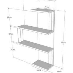 Cambrai vägghylla - Furu/vit