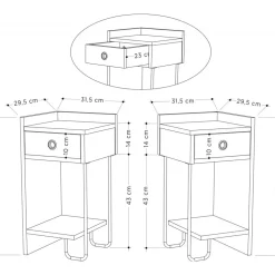 Canis sängbord - Ek