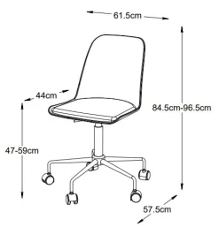 Cara grå kontorsstol med sittdyna + Textilrengöring för möbler