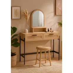 Carmen sminkbord 104 x 35 cm - Beige/svart