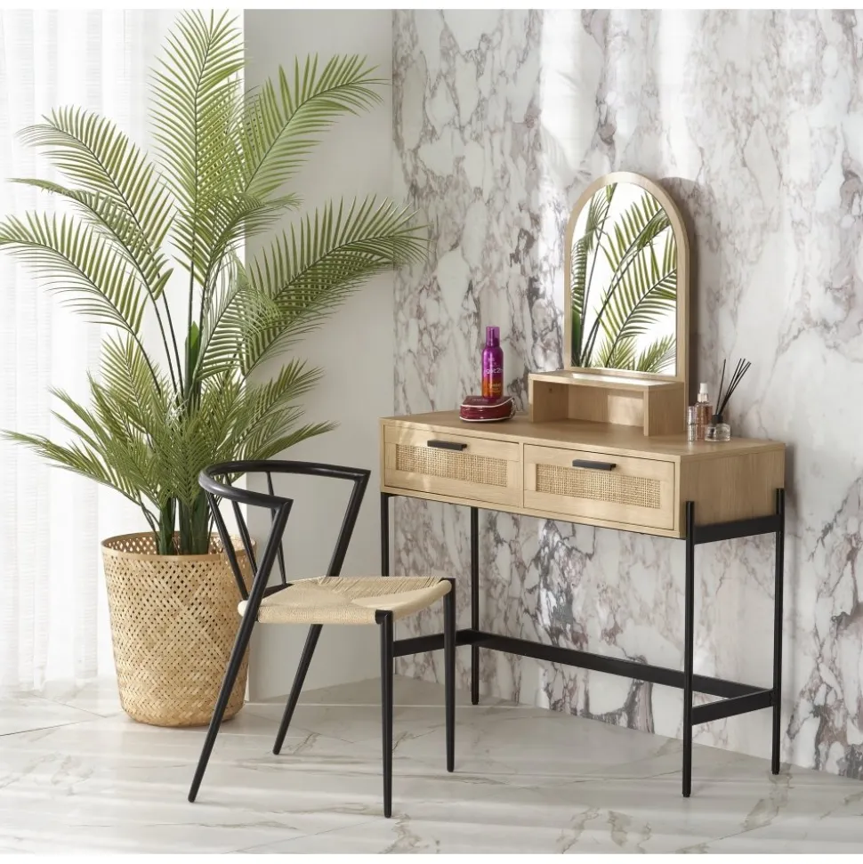 Carmen sminkbord 104 x 35 cm - Beige/svart