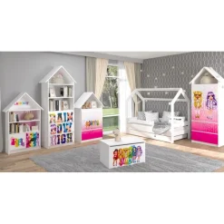 Casa vit barnsäng med utdragbar extrabädd 80x180 cm inklusive madrasser