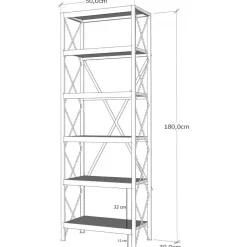 Catal bokhylla - Antracit/svart