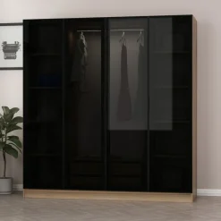 Cavolo garderob 180x52x210 cm - Brun/fume