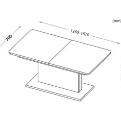 Cense förlängningsbart soffbord 126-167 x 70 cm ek