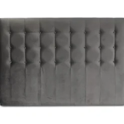 Centa grå sänggavel med knappar (Grå sammet) - Valfri bredd + Fläckborttagare för möbler