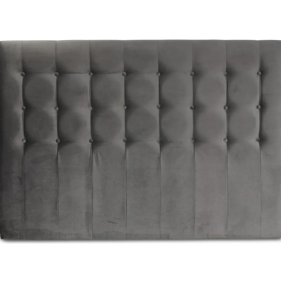 Centa grå sänggavel med knappar (Grå sammet) - Valfri bredd + Fläckborttagare för möbler
