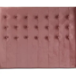 Centa sänggavel med knappar (Rosa sammet) - Valfri bredd
