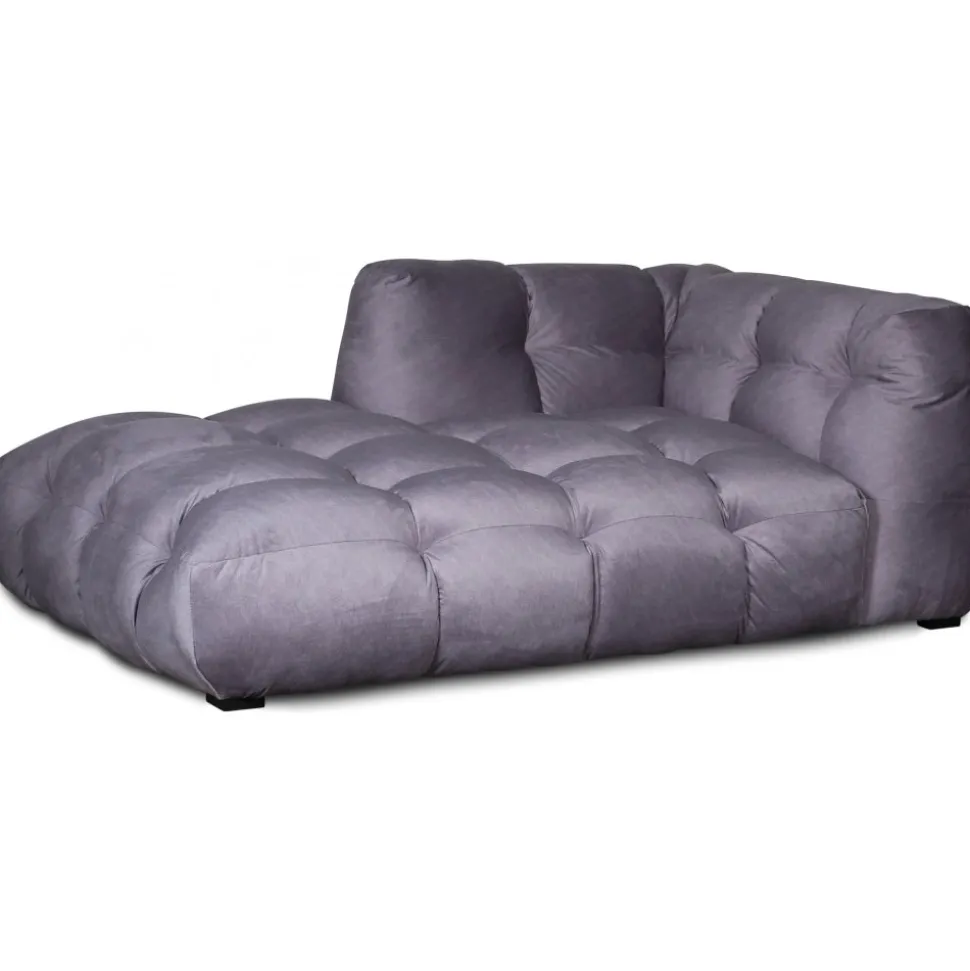 Chaiseloungesoffa i grå sammet