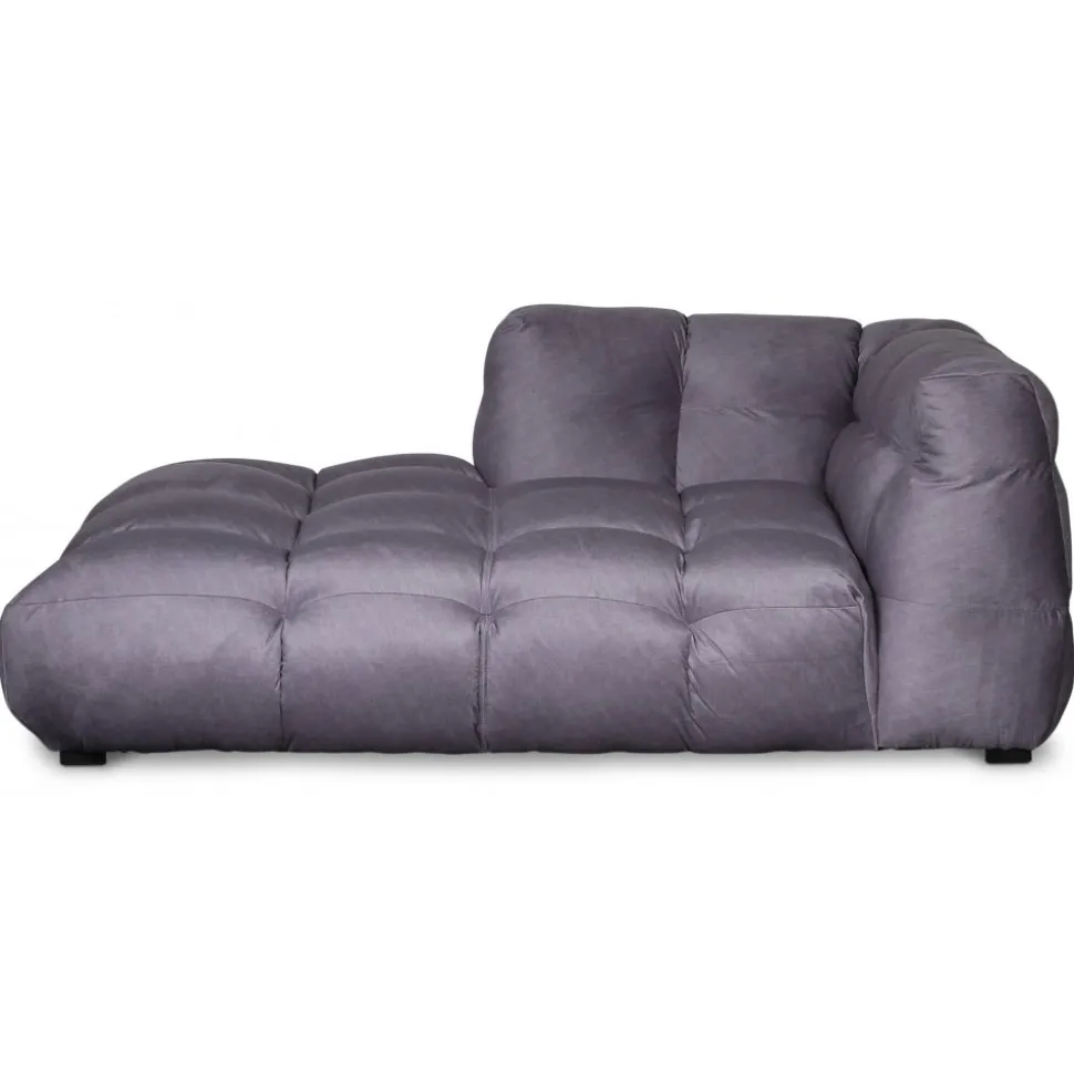 Chaiseloungesoffa i grå sammet