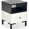 Chantelle sängbord - Vit/svart