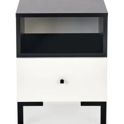 Chantelle sängbord - Vit/svart