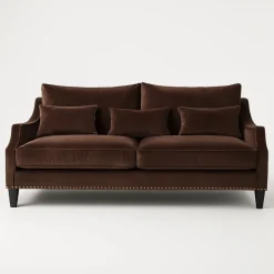 Charles 3-sits soffa - Brun sammet