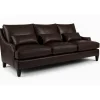 Charles 3-sits soffa - Mörkbrun läderimitation
