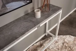 Charlotte avlastningsbord 110 x 30 cm - Vit/betongimitation