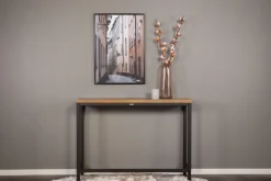 Charlotte avlastningsbord 110 x 30 cm - Svart/teakimitation