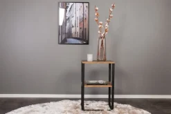 Charlotte sängbord - Svart/teak