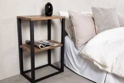 Charlotte sängbord - Svart/teak