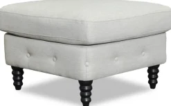 Chesterfield fotpall - Beige Linne + Textilrengöring för möbler