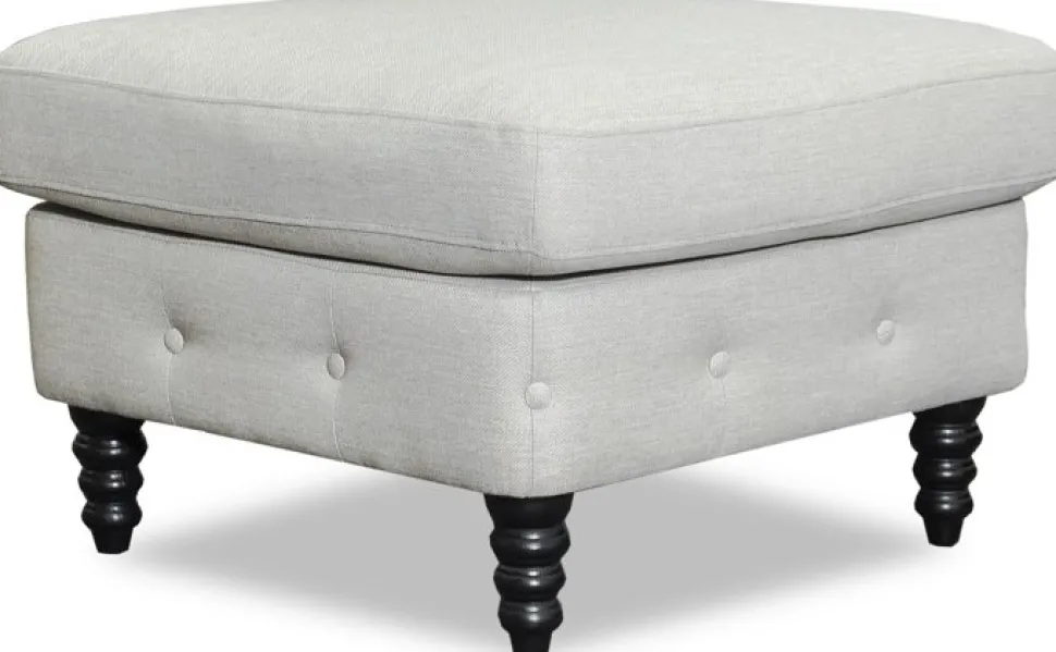 Chesterfield fotpall - Beige Linne + Textilrengöring för möbler