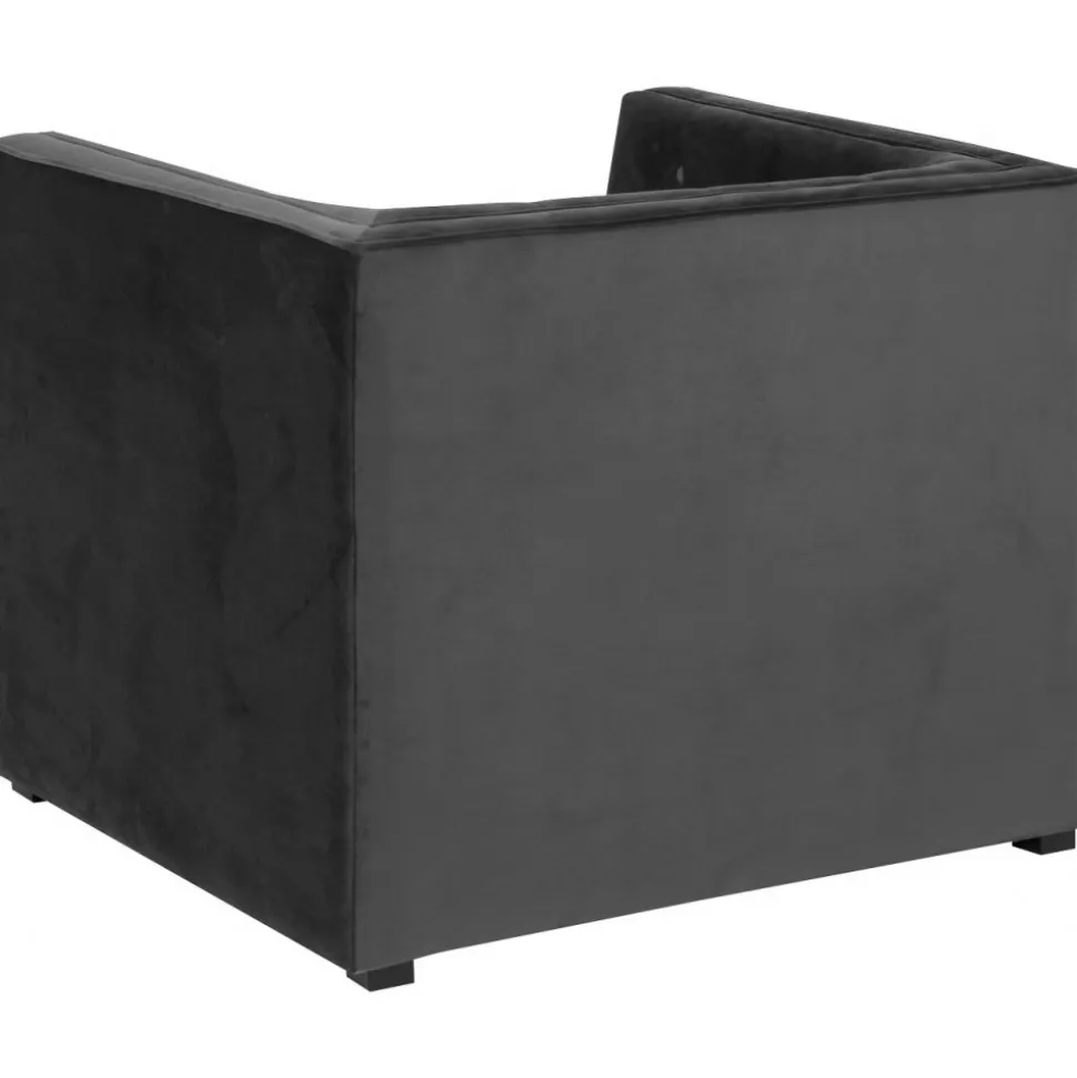 Chesterfield Milano fåtölj i grå sammet