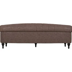 Chesterfieldsoffa 3-sits brun vintage 225 cm bred