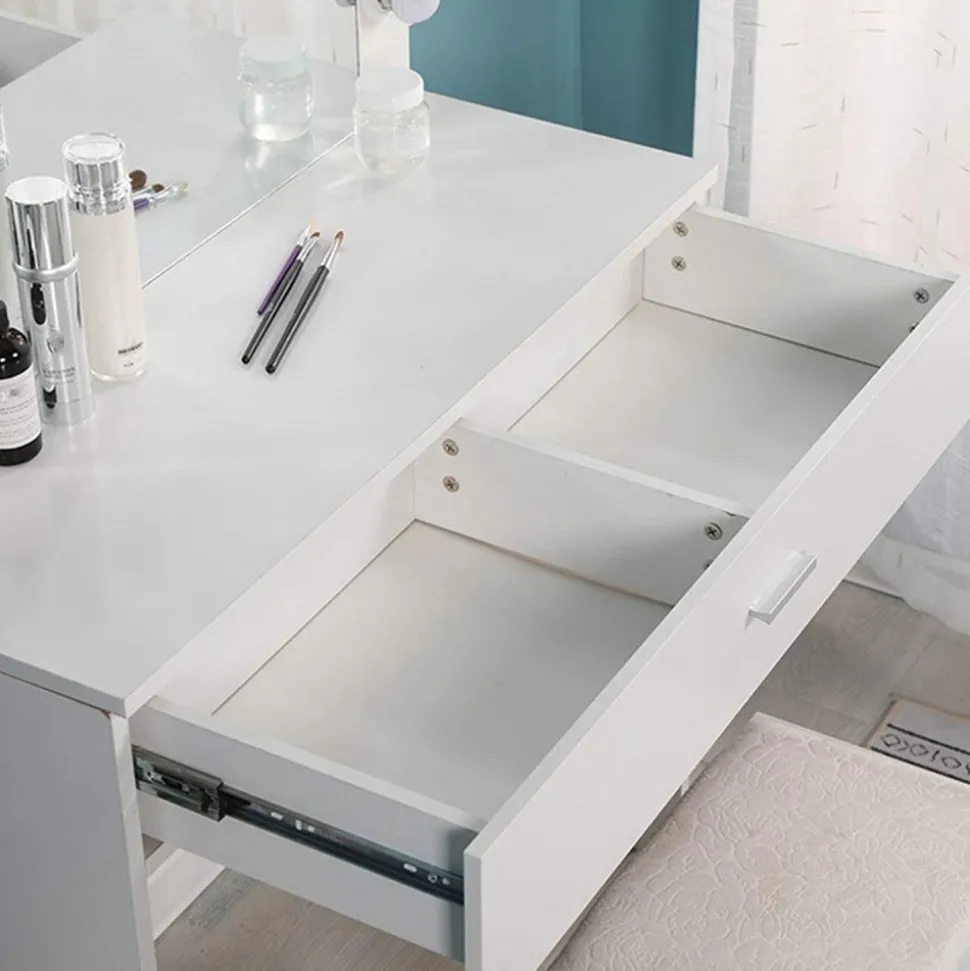 Cindy vitt sminkbord med stol