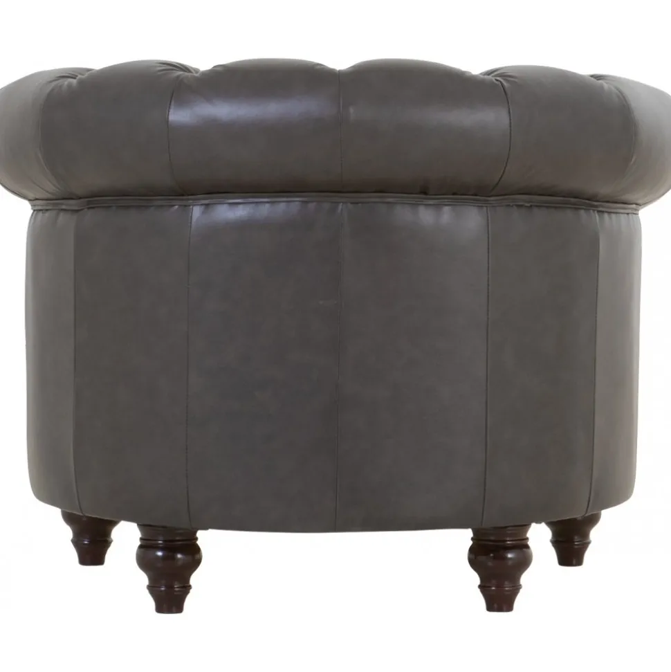 Clubfåtölj chesterfield mörkbrun PU + Fläckborttagare för möbler