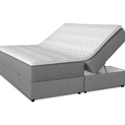 Comfort boxbed säng med förvaring 5-zons pocket (Grå) - Valfri bredd