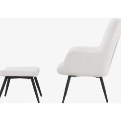 Como fåtölj i vit boucle