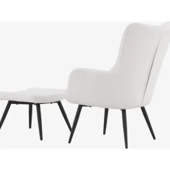 Como fåtölj i vit boucle