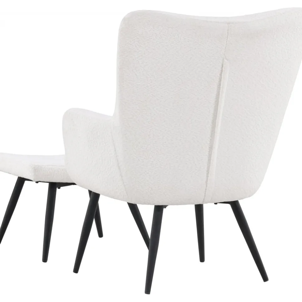 Como fåtölj i vit boucle