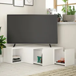 Compact TV-bänk - Vit