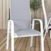 Copacabana karmstol - Grå/Vit + Textilskydd för utemöbler