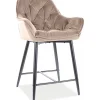 Counter barstol i beige sammet