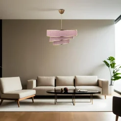 Couper taklampa - Puderrosa/guld