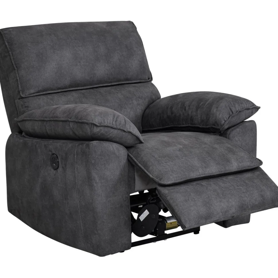 Coventry el reclinerfåtölj grå microfiber