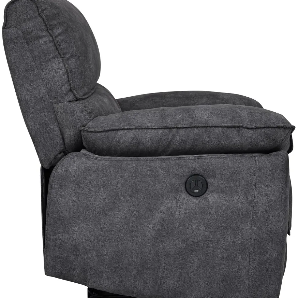 Coventry el reclinerfåtölj grå microfiber