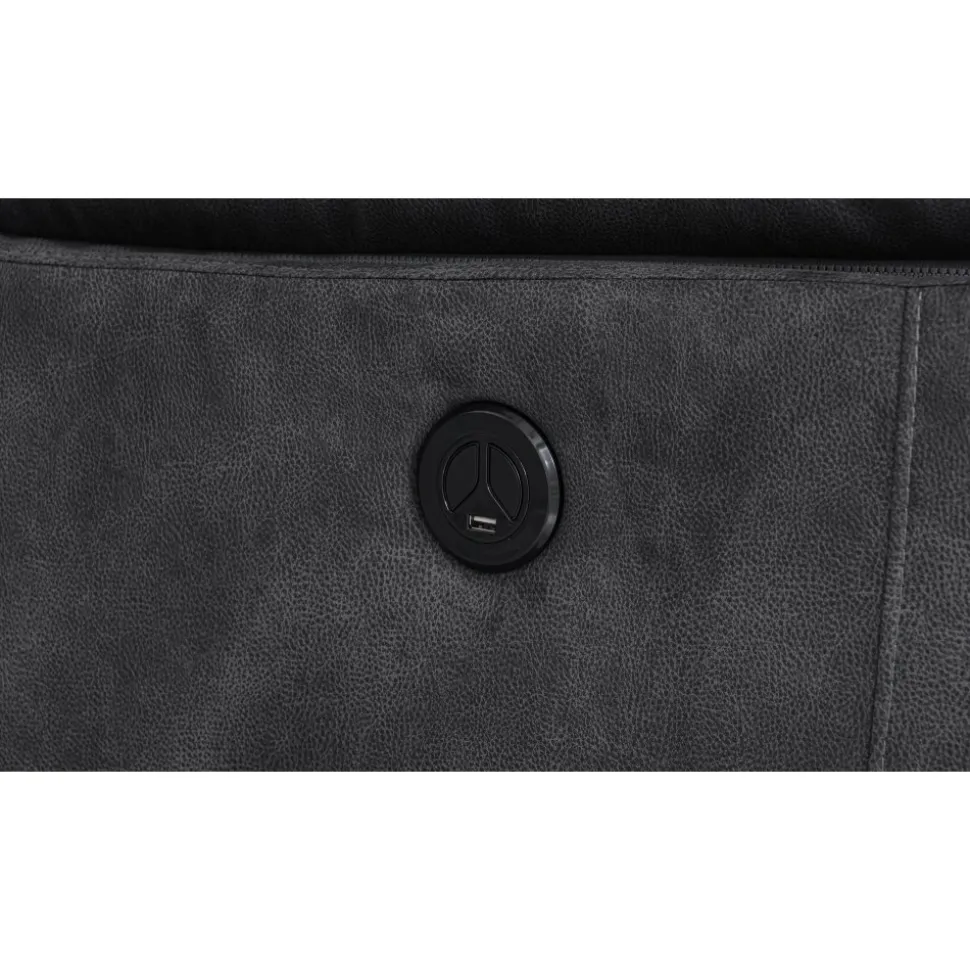 Coventry el reclinerfåtölj grå microfiber